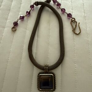 Stephen Dweck Amethyst and Bronze Necklace